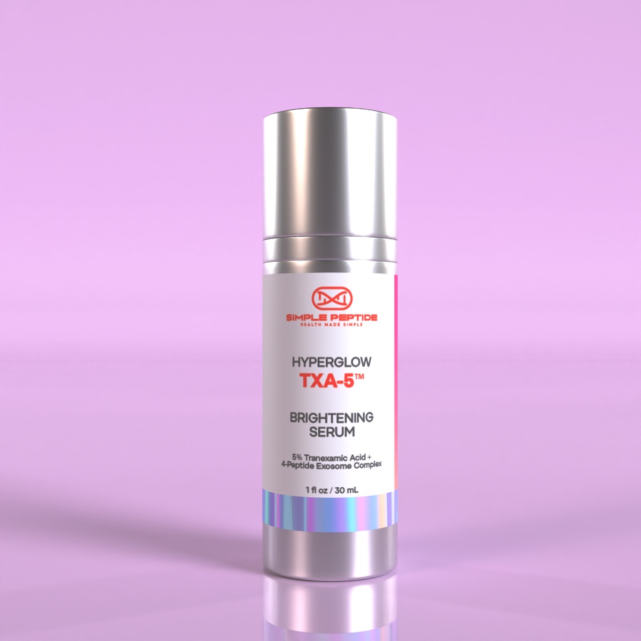 HyperGlow TXA-5 Exosome Serum research bottle by Simple Peptide