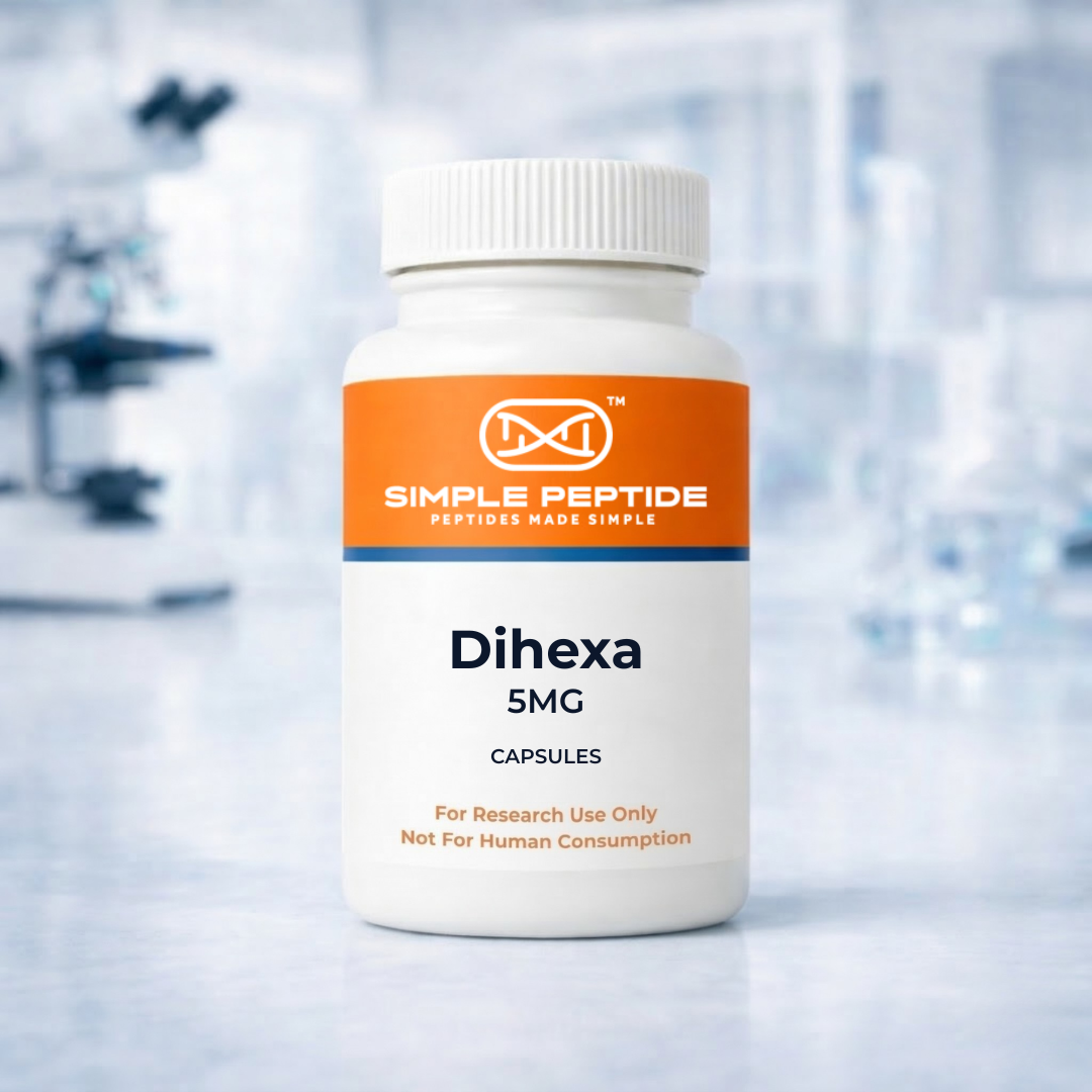 Dihexa Capsules research compound bottle by Simple Peptide