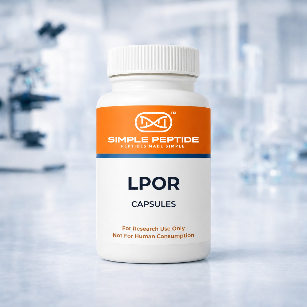 LPOR research capsules bottle by Simple Peptide