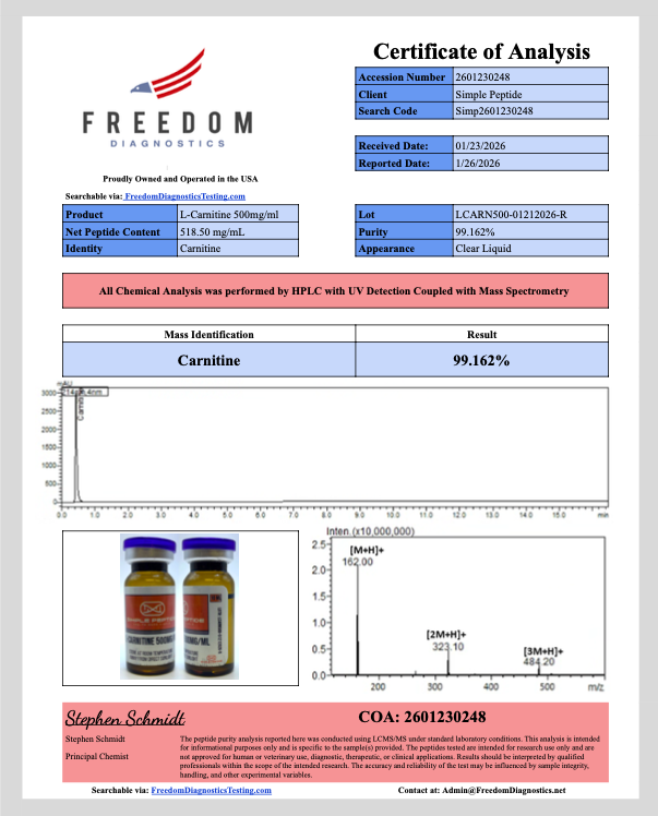 L-Carnitine 5000MG by Simple Peptide, photo 4