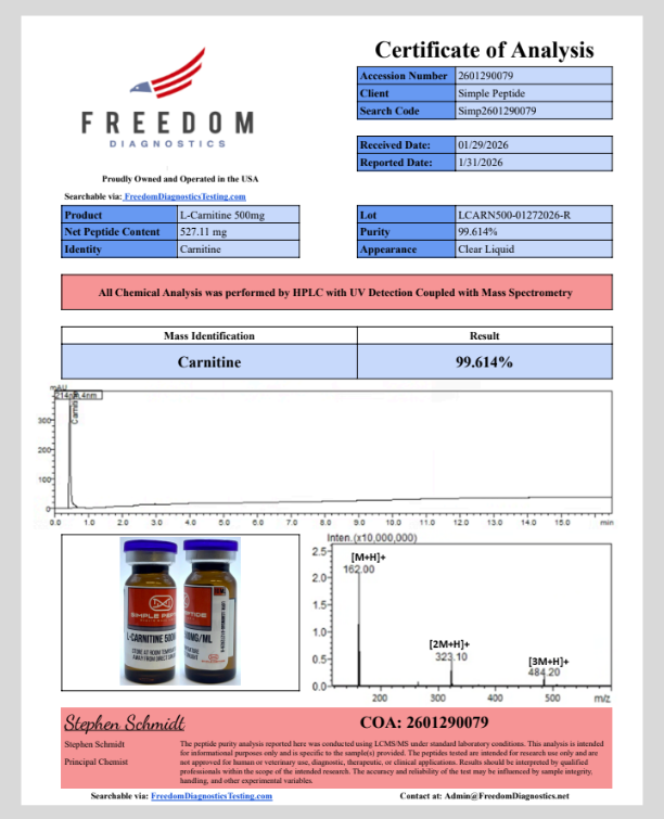 L-Carnitine 5000MG by Simple Peptide, photo 3