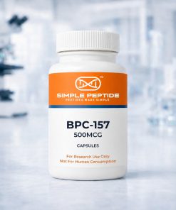 BPC-157 500MCG oral capsules research bottle by Simple Peptide