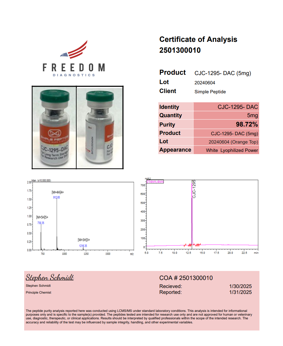 CJC-1295 DAC 5mg by Simple Peptide