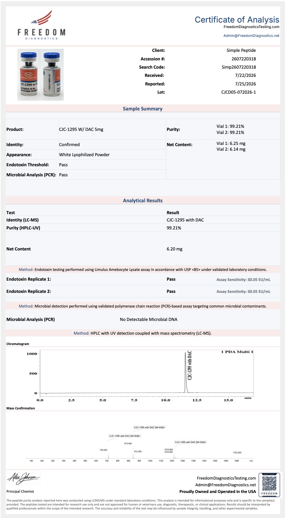 CJC-1295 DAC 5mg by Simple Peptide
