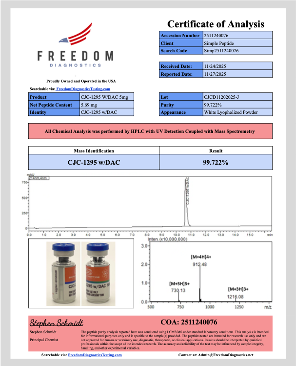 CJC-1295 DAC 5mg by Simple Peptide
